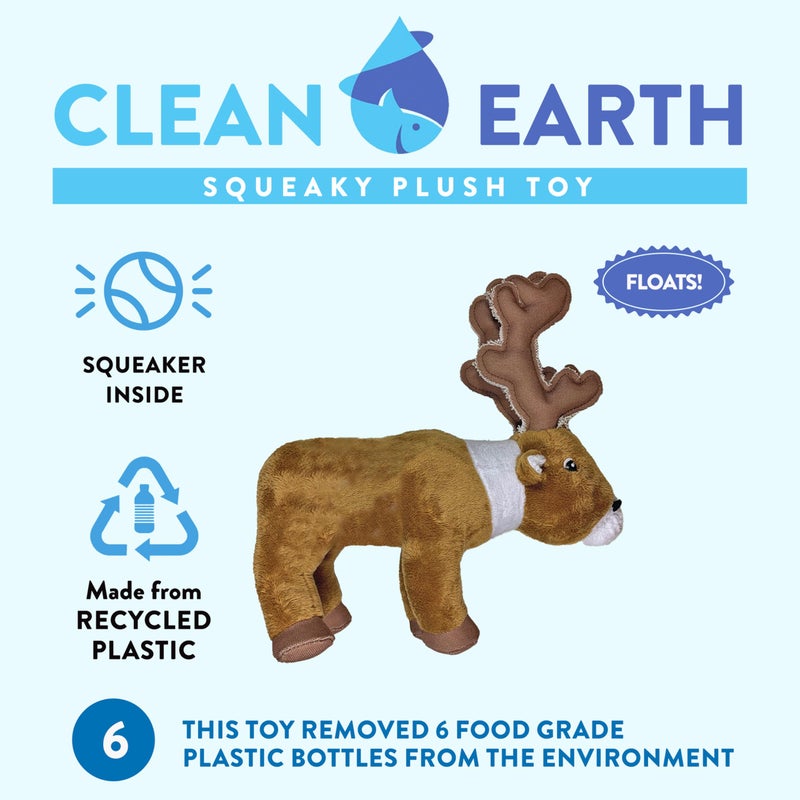 Spunky Pup Clean Earth Plush Caribou | Made from 100% Recycled Water Bottles | Large - Image 2